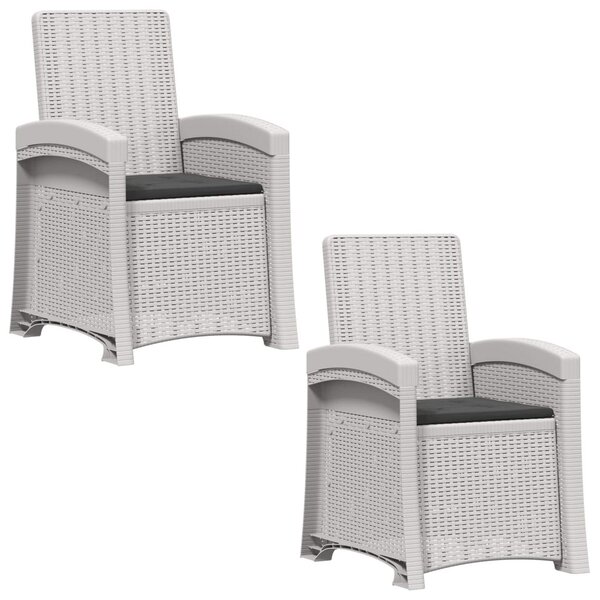 Dönthető kertiszék rattan hatású 2 pcs Fehér és Antracitszürke