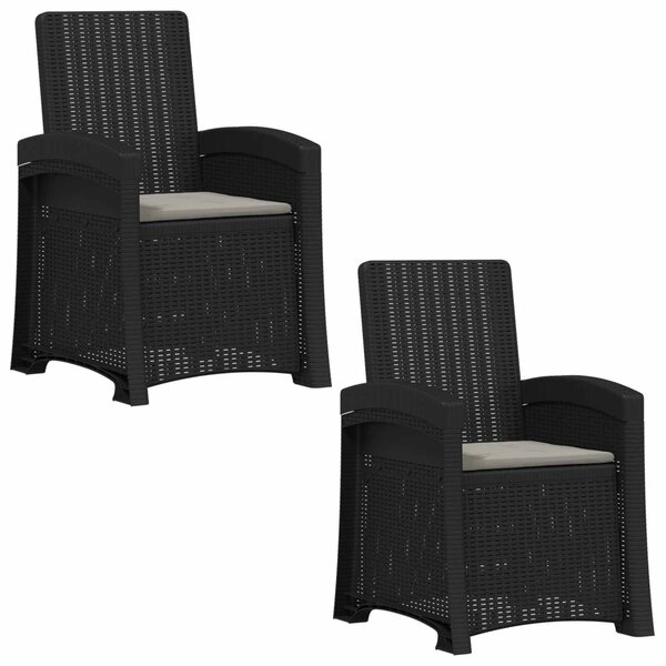 Dönthető kertiszék rattan hatású 2 pcs