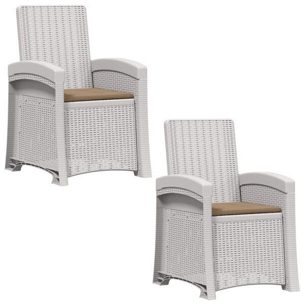 Dönthető kertiszék rattan hatású 2 pcs Fehér és Tópszínú PP