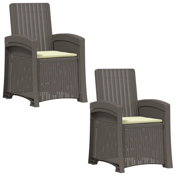 Dönthető kertiszék rattan hatású 2 pcs Világosszürke és Krém PP