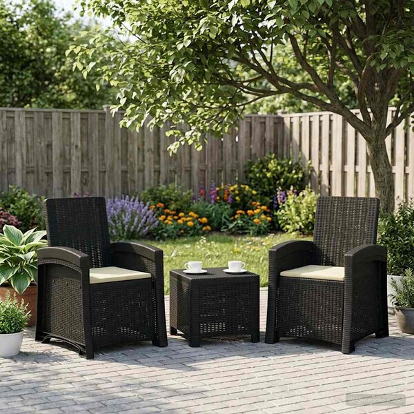 Dönthető kertiszék rattan hatású 2 pcs
