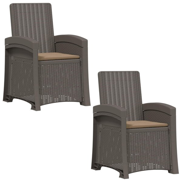 Dönthető kertiszék rattan hatású 2 pcs Világosszürke és Taupe