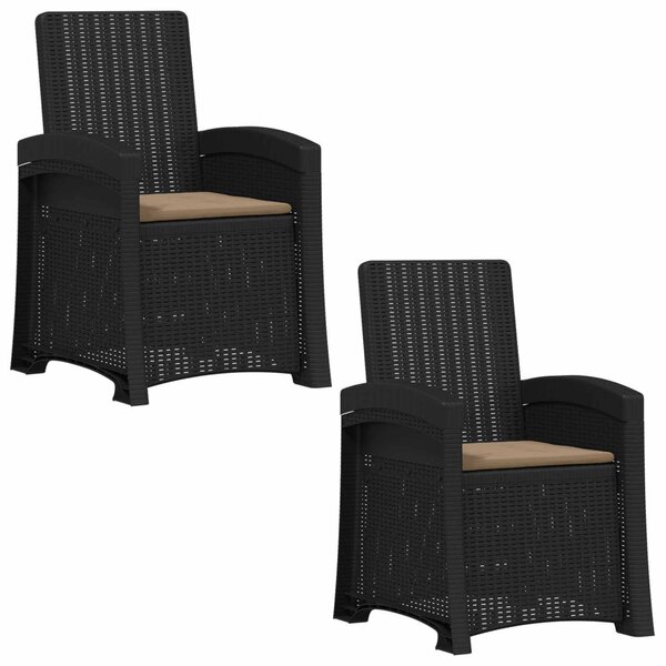 Dönthető kertiszék rattan hatású 2 pcs