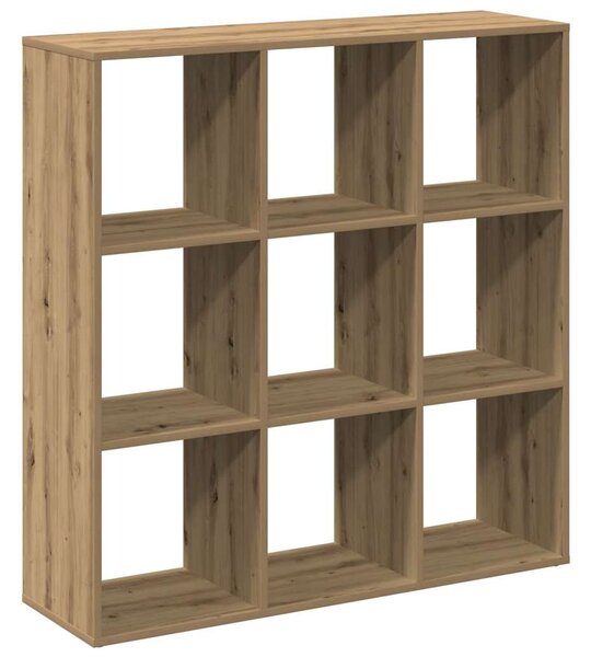 Kézműves tölgy színű fa elválasztó könyvespolc 102x29x103,5 cm