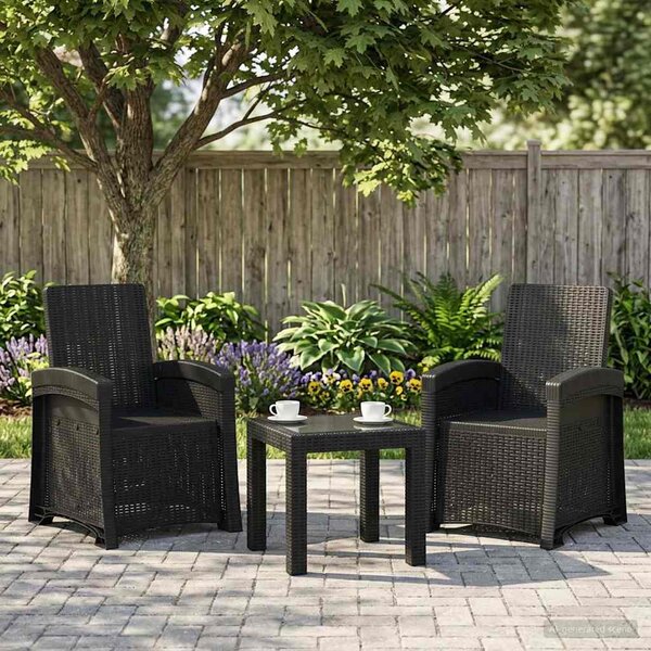 Dönthető kertiszék rattan hatású 2 pcs Antracitszürke PP