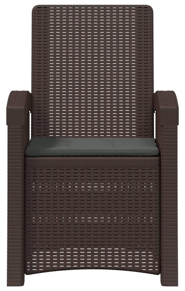 Dönthető kertiszék rattan hatású 2 pcs Barna és Antracitszürke