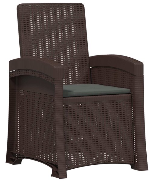 Dönthető kertiszék rattan hatású 2 pcs Barna és Antracitszürke