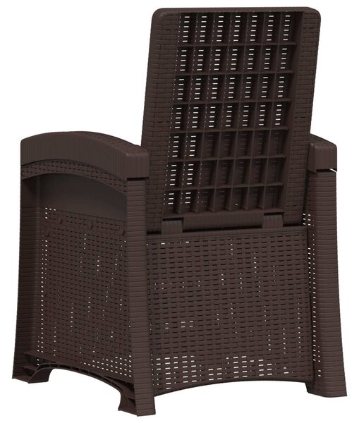Dönthető kertiszék rattan hatású 2 pcs Barna és Antracitszürke