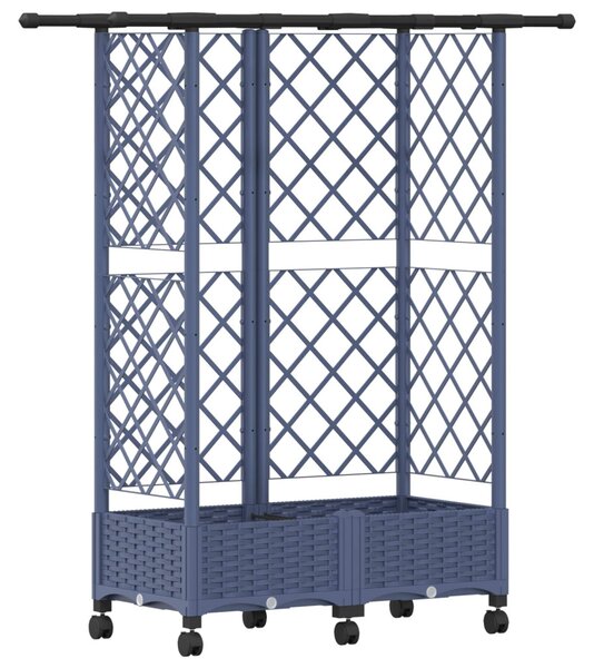 Magasított Ágy Trellis-szel és Tetővel Szürke 124 x 40 x 127 cm