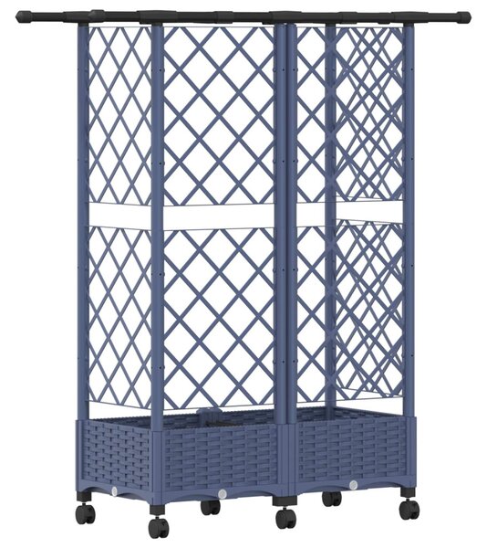 Magasított Ágy Trellis-szel és Tetővel Szürke 124 x 40 x 127 cm