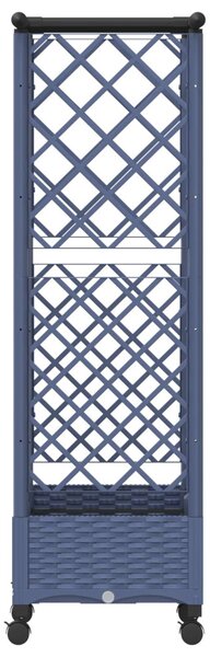 Magasított Ágy Trellis-szel és Tetővel Szürke 124 x 40 x 127 cm