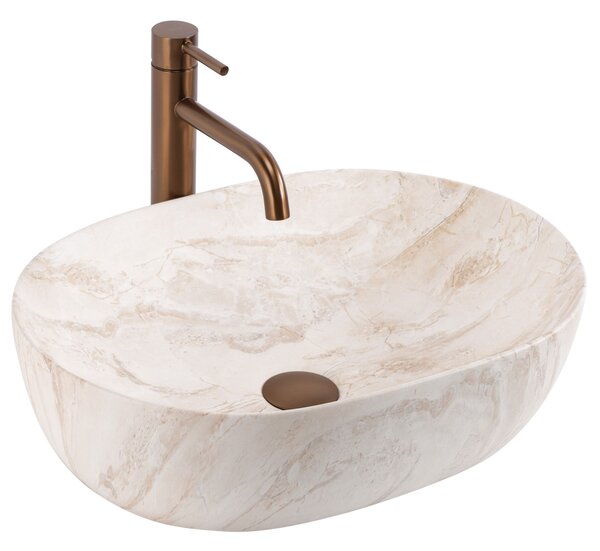 Rea Amelia Callisto, pultra szerelhető mosdó 480x345x135 mm, kőutánzat, REA-U0637