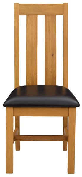 Étkezőszék 2 pcs Tömör Tölgyfa Fekete 45 x 54 x 100 cm