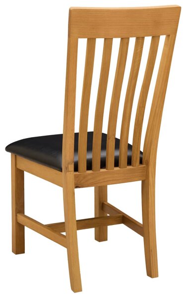 Étkezőszék 2 pcs Tömör Tölgyfa Fekete 45 x 59,5 x 100 cm