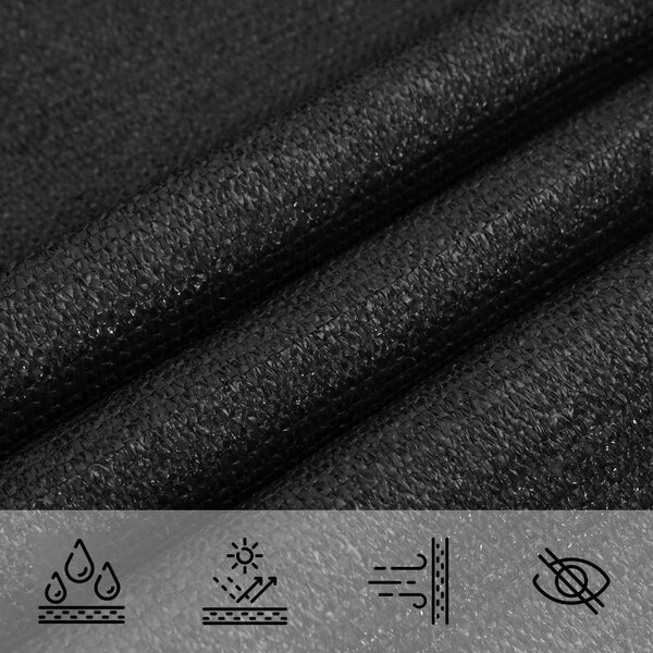 Napernyő Vászon Fekete 2 x 6 m HDPE