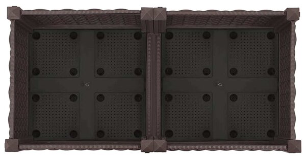 Kerekes Kerti Ültető Barna 80 x 40 x 29 cm PP