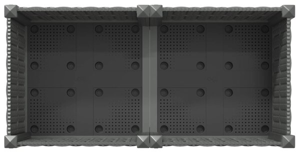 Kerekes Kerti Ültető Világosszürke 80 x 40 x 48 cm PP