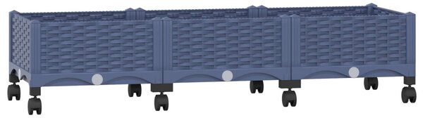 Kerekes Kerti Ültető Kék Szürke 120 x 40 x 33 cm PP