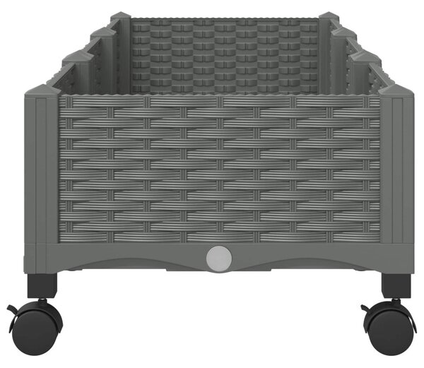 Kerekes Kerti Ültető Világosszürke 120 x 40 x 33 cm PP