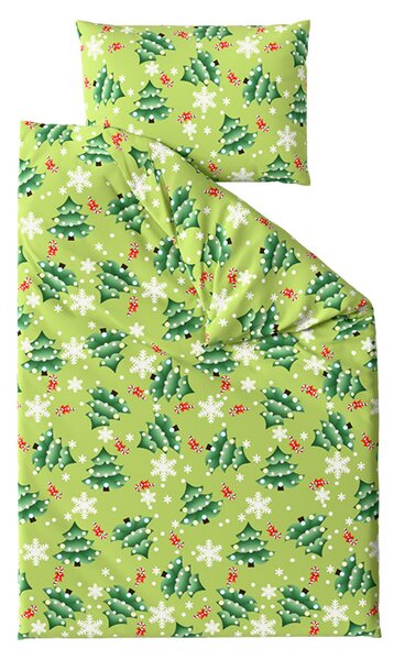 Mikroszálas ágyneműhuzat CHRISTMAS TREE zöld Ágyneműhuzat mérete: 70 x 90 cm | 140 x 200 cm