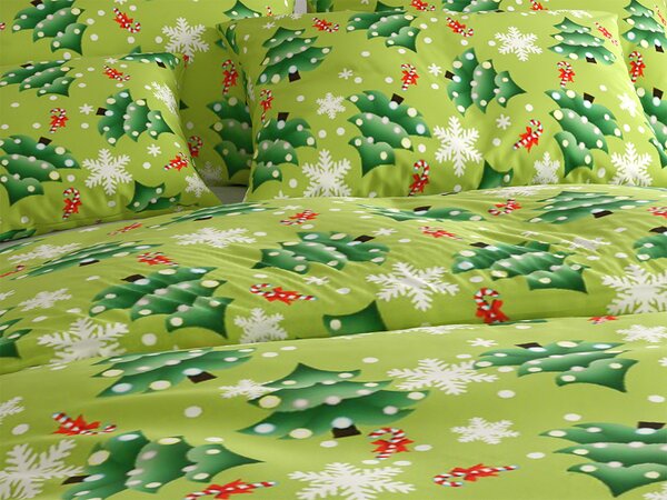 Mikroszálas ágyneműhuzat CHRISTMAS TREE zöld Ágyneműhuzat mérete: 70 x 90 cm | 140 x 200 cm