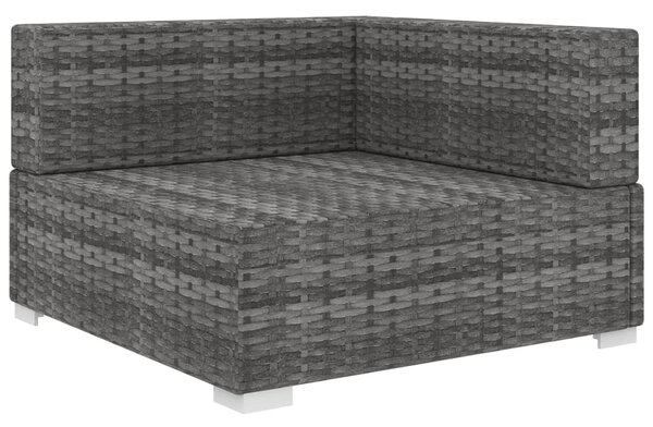 Szürke moduláris polyrattan sarokfotel párnákkal