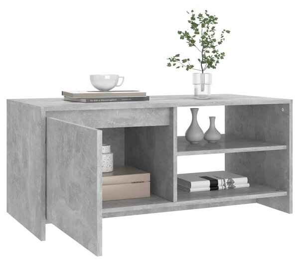 Betonszürke szerelt fa dohányzóasztal 102x 50 x 45 cm
