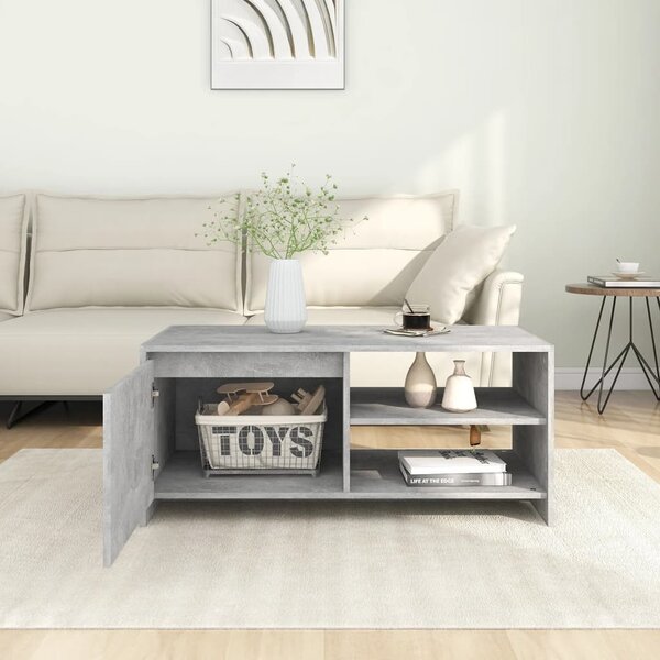 Betonszürke szerelt fa dohányzóasztal 102x 50 x 45 cm