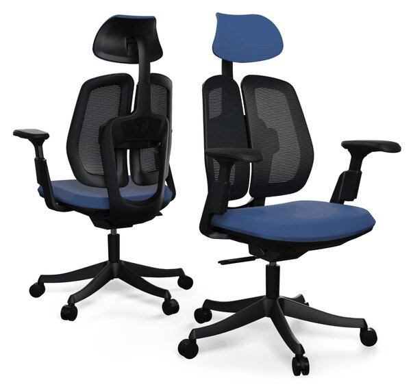 Ergonomikus irodai szék Liftor Active, kék (textil + háló)