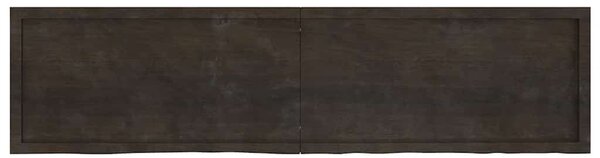 Sötétbarna kezelt tömör tölgyfa fali polc 200 x 50 x (2-4) cm