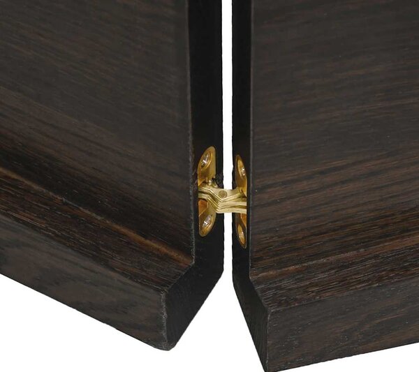 Sötétbarna kezelt tömör tölgyfa fali polc 200 x 50 x (2-4) cm