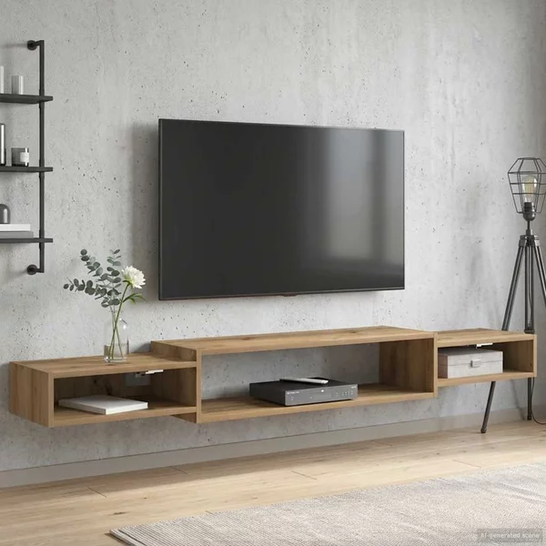 Falsítható TV Szekrény Falra szerelhető Kézműves Tölgy