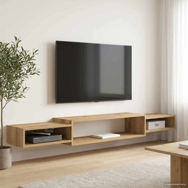 Falsítható TV Szekrény Falra szerelhető Kézműves Tölgy