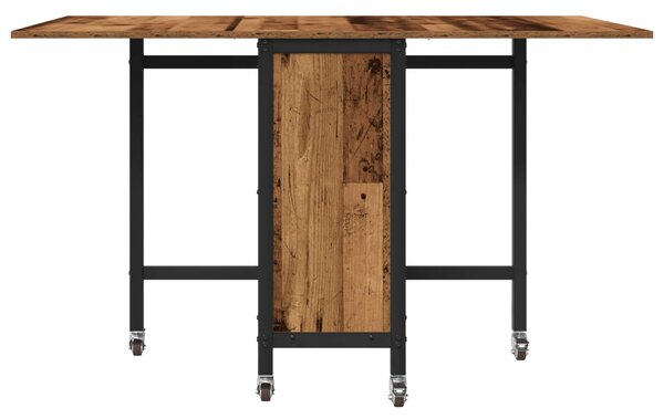 Összecsukható étkezőasztal görgőkkel 130 x 80 x 76,5 cm acél PB