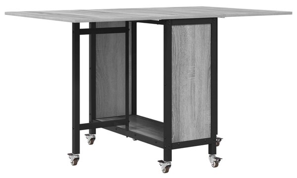 Összecsukható étkezőasztal görgőkkel 130 x 80 x 76,5 cm acél PB