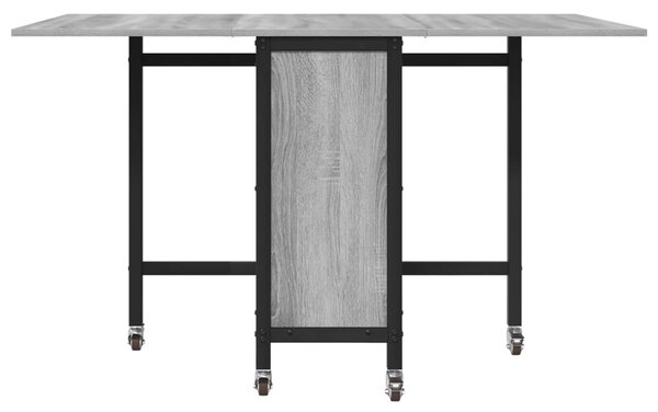 Összecsukható étkezőasztal görgőkkel 130 x 80 x 76,5 cm acél PB