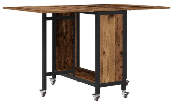 Összecsukható étkezőasztal görgőkkel 130 x 80 x 76,5 cm acél PB