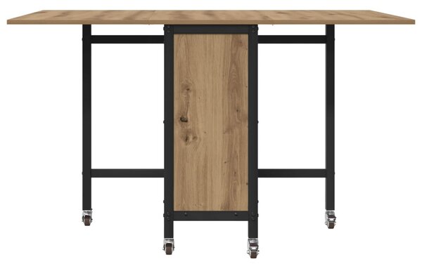 Összecsukható étkezőasztal görgőkkel 130 x 80 x 76,5 cm acél PB