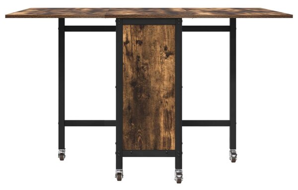 Összecsukható étkezőasztal görgőkkel 130 x 80 x 76,5 cm acél PB