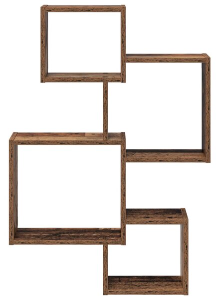 Fali Kocka Polcok Falra szerelhető Antik Fa 64 x 13,5 x 91,5 cm