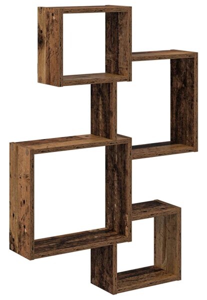 Fali Kocka Polcok Falra szerelhető Antik Fa 64 x 13,5 x 91,5 cm
