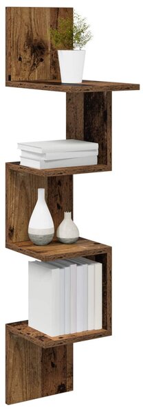 Falpolc Falra szerelhető Antik Fa 32 x 21 x 107 cm Szerelt Fa