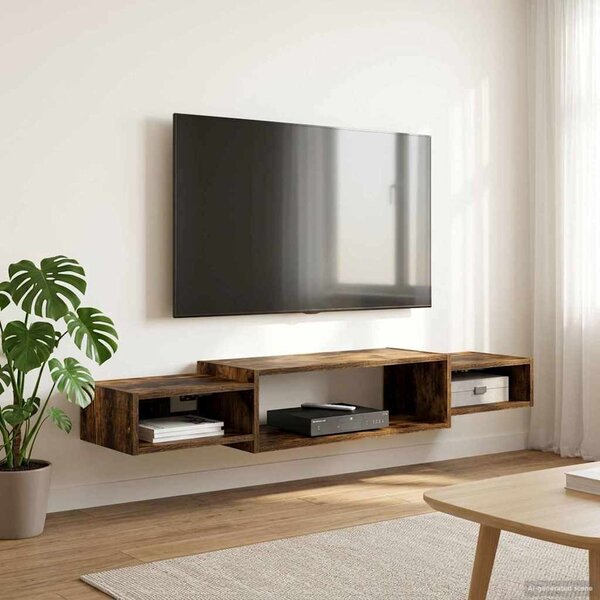 Falsítható TV Szekrény Falra szerelhető Füstös Tölgy