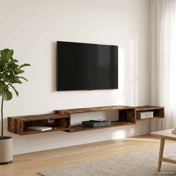 Falsítható TV Szekrény Falra szerelhető Füstös Tölgy