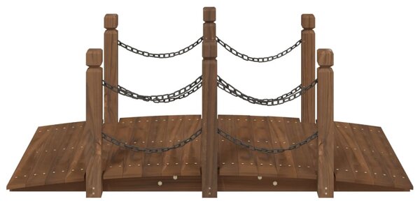 Tömör lucfenyő kerti híd lánckorláttal 150 x 67 x 56 cm