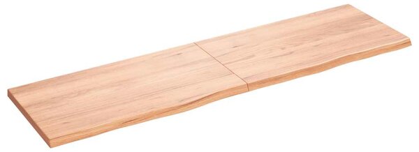 Világosbarna kezelt tömör tölgyfa fali polc 180 x 50 x (2-4) cm