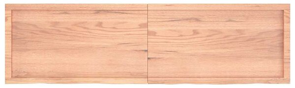 Világosbarna kezelt tömör tölgyfa fali polc 180 x 50 x (2-4) cm