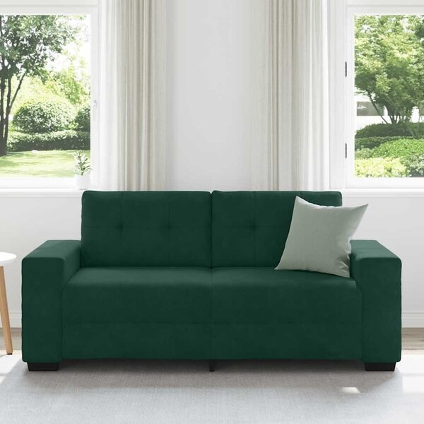 Sötétzöld bársony loveseat kanapé 180x77x82 cm