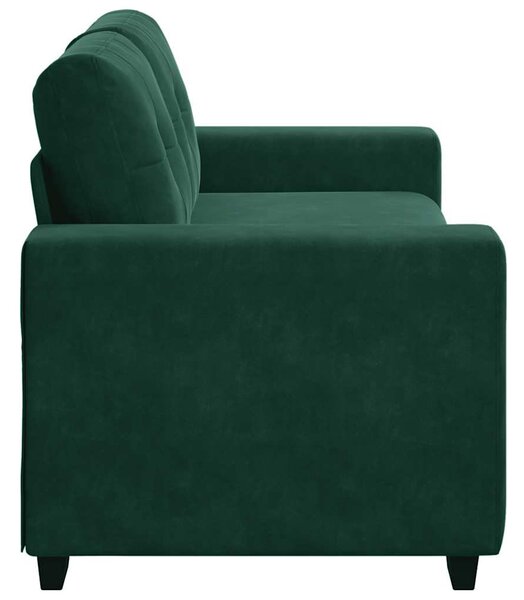 Sötétzöld bársony loveseat kanapé 180x77x82 cm