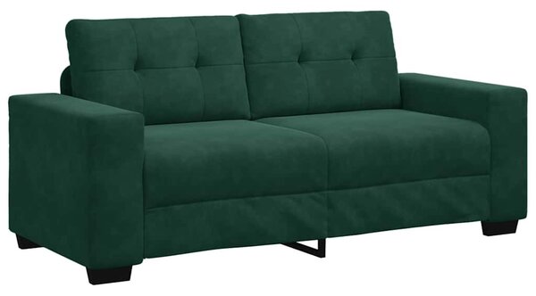 Sötétzöld bársony loveseat kanapé 180x77x82 cm